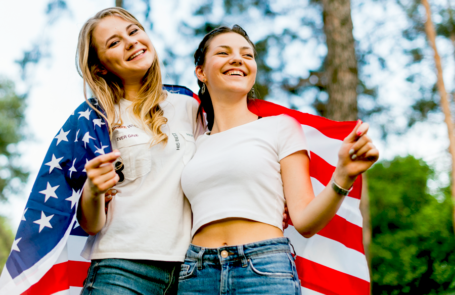 Students on a university campus